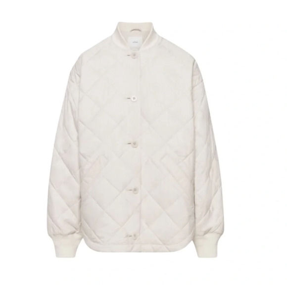 ARITZIA Wilfred Pavant Quilted Jacket Water Repellant Barn Coat Cream Size M - Picture 2 of 16